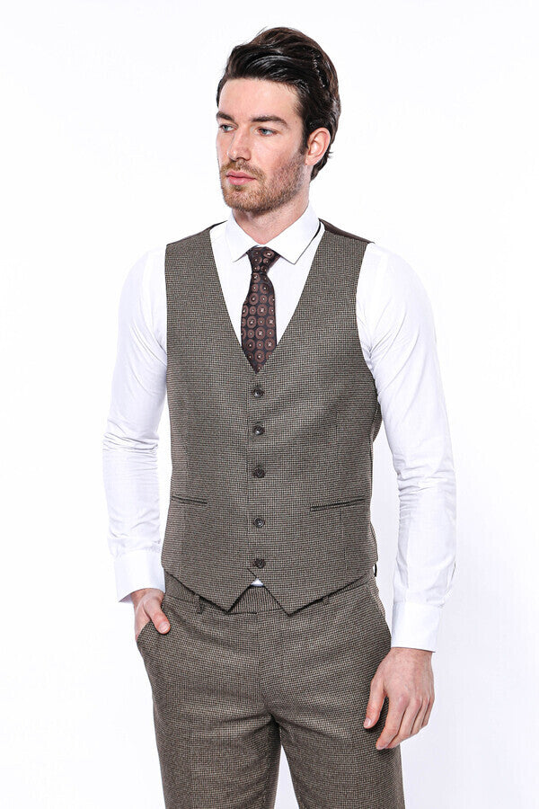 Beige Men's Vest - Wessi