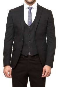 Brown Plaid Men's Winter 3 Piece Suit - Wessi