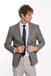 Checked Black Men Blazer - Wessi