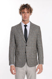 Checked Black Men Blazer - Wessi