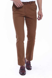 Cotton Dot Pocket Brown Men Pants - Wessi