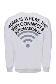 Crew Neck Both Side Printed White Sweatshirt - Wessi