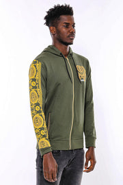 Dark Green Hooded Slim Fit Sweatshirt - Wessi