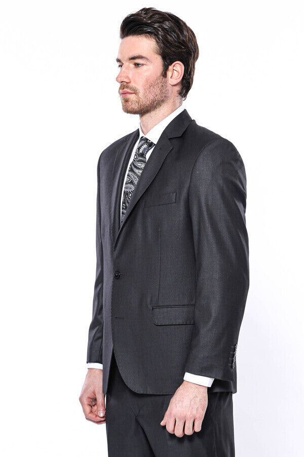 Dark Grey 4 Drop Regular Suit | Wessi