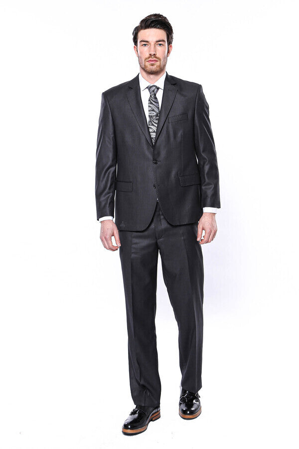 Dark Grey 4 Drop Regular Suit | Wessi