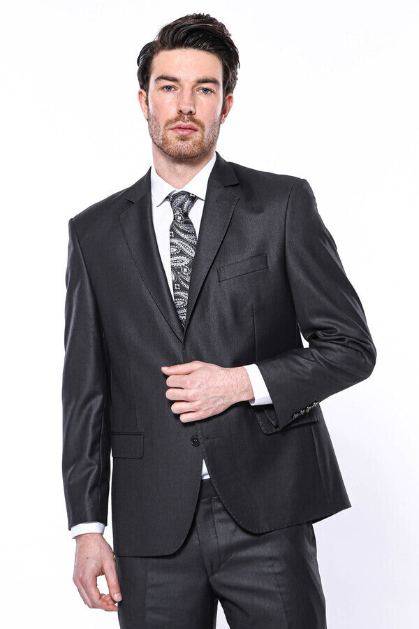 Dark Grey 4 Drop Regular Suit | Wessi