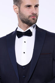 Detachable Lapel Navy Suit | Wessi