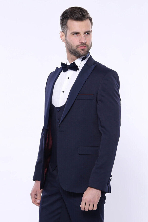 Detachable Lapel Navy Suit | Wessi