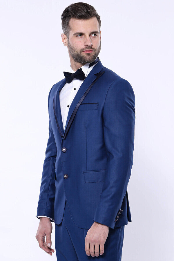 Detachable Lapel Blue Tuxedo | Wessi