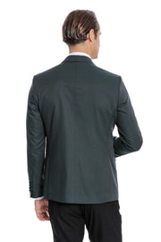 Dot Patterned Dark Green Men Tuxedo - Wessi