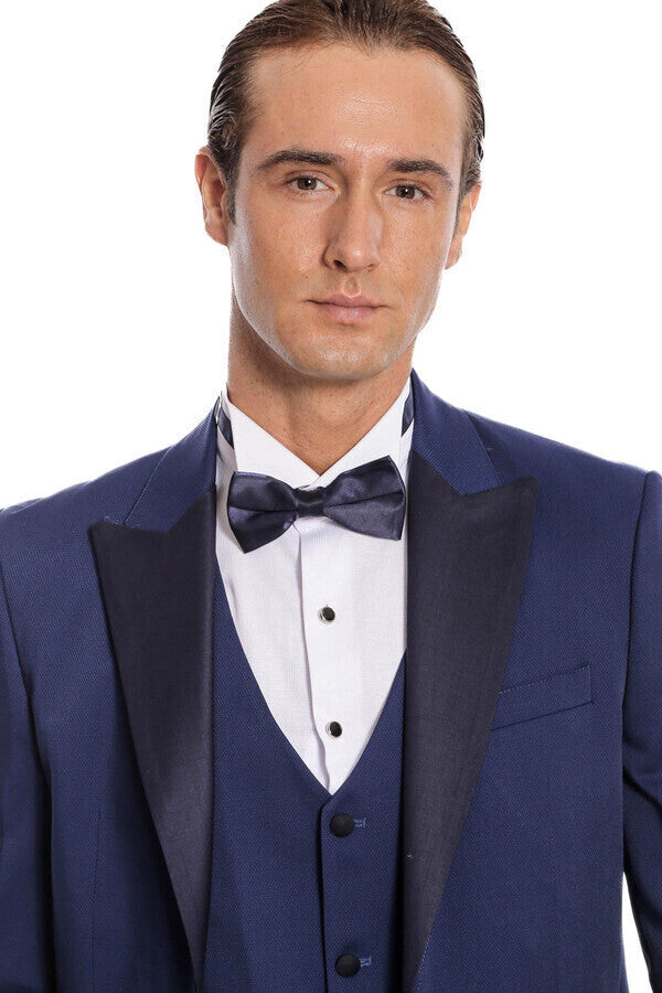 Dot-Patterned Navy Tuxedo - Wessi