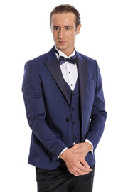 Dot-Patterned Navy Tuxedo - Wessi