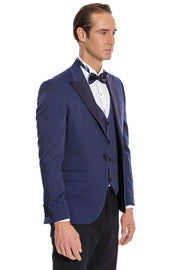 Dot-Patterned Navy Tuxedo - Wessi