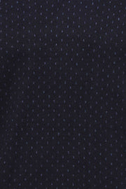 Dot Patterned V Neck Navy Blue Sweater - Wessi