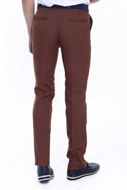 Dot Pockets Slim Fit Cotton Tan Men Pants - Wessi