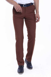 Dot Pockets Slim Fit Cotton Tan Men Pants - Wessi