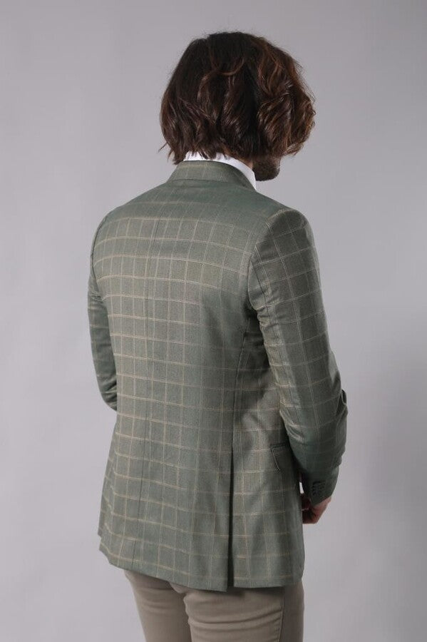 Double Breasted Green Plaid Mens Suit | Wessi