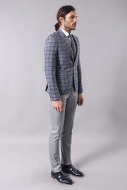 Checked Grey Men's Blazer | Wessi