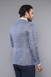 Plaid Cotton Blue Sport Coat - Wessi