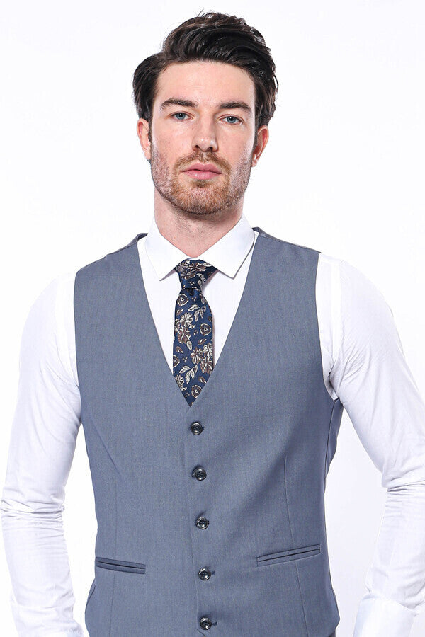 Plain Grey Vest | Wessi