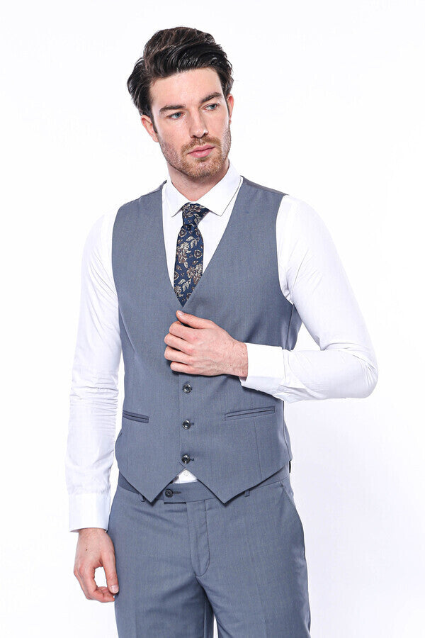 Plain Grey Vest | Wessi