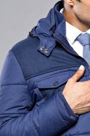 Puffer Navy Blue Men Coat - Wessi