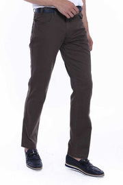 Flap Pockets Suede Cotton Slim Fit Khaki Men Pants - Wessi