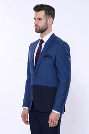 Fragmental Navy Blue Men Suit | Wessi