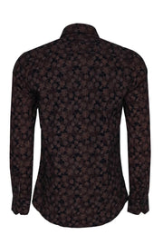 Bloom Patterned Brown Slim Fit Shirt - Wessi