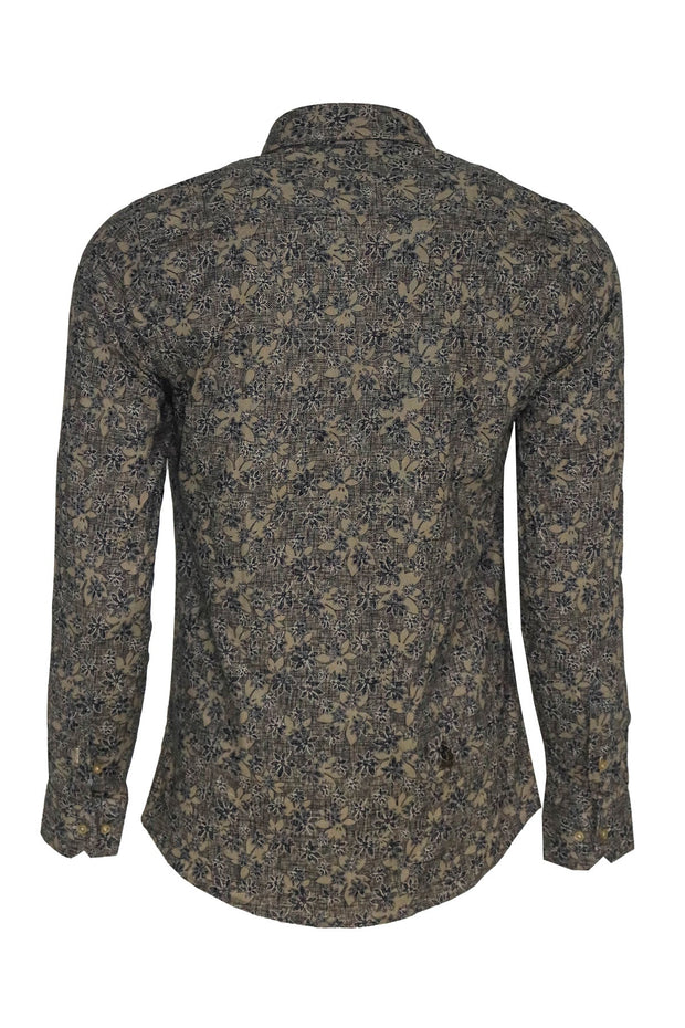 Bloom Patterned Beige Slim Fit Shirt - Wessi