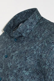 Bloom Patterned Green Slim Fit Shirt - Wessi