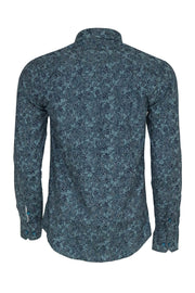 Bloom Patterned Green Slim Fit Shirt - Wessi