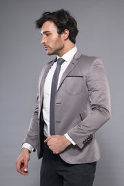 Grey Blazer With Patch Pockets | Wessi