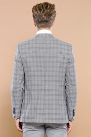 Grey Plaid Vested Men's Suit | Wessi