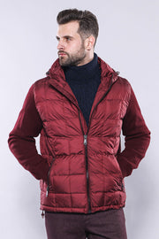 Hooded Burgundy Coat Jacket - Wessi