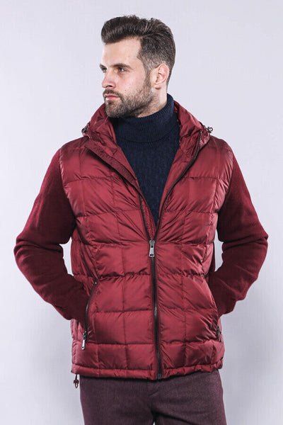 Hooded Burgundy Coat Jacket - Wessi