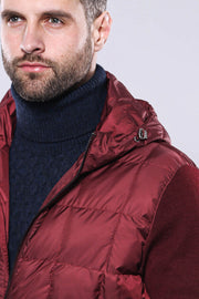 Hooded Burgundy Coat Jacket - Wessi