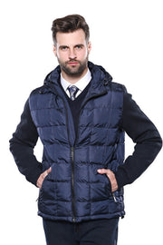 Hooded Navy Blue Coat Jacket | Wessi