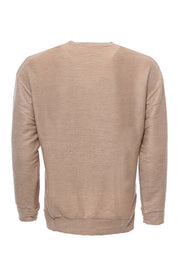 Horizontal Striped Beige Men's Sweatshirt - Wessi