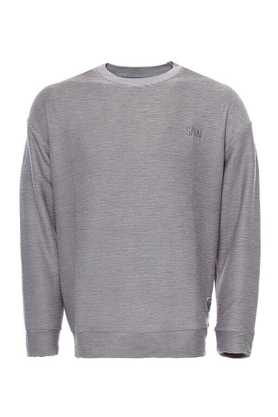 Horizontal Striped Grey Men's Sweatshirt - Wessi