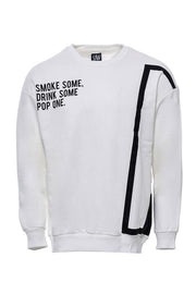 Human Figure Crew Neck White Sweatshirt - Wessi