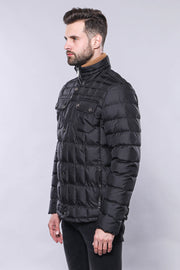 Quilted Black Men Winter Coat - Wessi