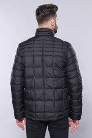 Quilted Black Men Winter Coat - Wessi