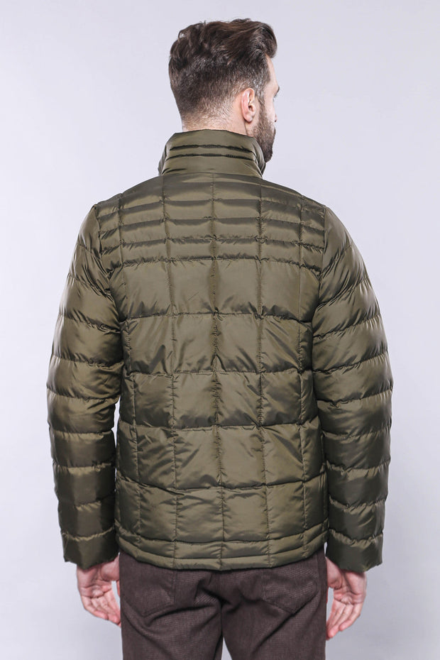 Quilted Green Men Winter Coat - Wessi