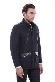 Leather Modeled Black Slim Fit Quilted Jacket - Wessi