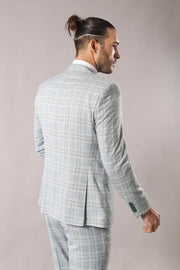 Light Green Checked Mens Suit | Wessi