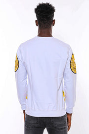 Lion Patterned Slim Fit White Sweatshirt - Wessi