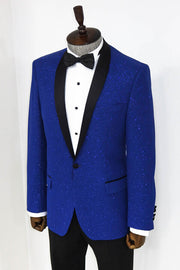 Shawl Lapel Navy Blue Men Prom Blazer - Wessi