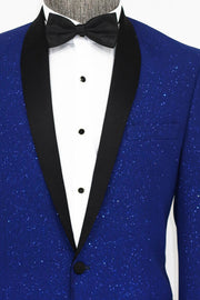 Shawl Lapel Navy Blue Men Prom Blazer - Wessi