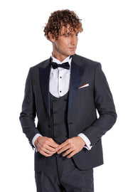 Navy Blue Tuxedo Suit - Wessi